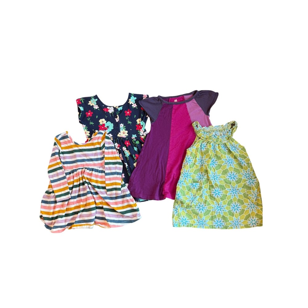Tea Collection Hanna Anderson Dress Girls Bundle Size 3T Floral Geometric